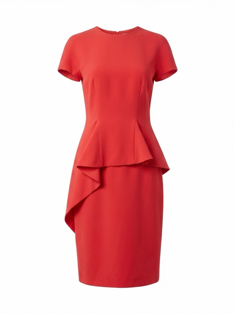 Christian Dior Raf Simons F/W 2013-14 Red Peplum Wool Silk Dress Size 6